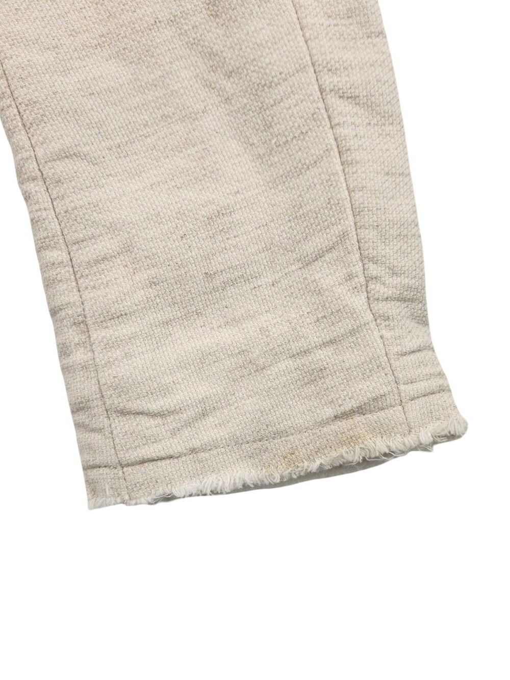 L'AGENCE Linen Cotton Cropped Tweed Jacket Cream Pockets Raw Hem Collarless XS - Picture 9 of 10